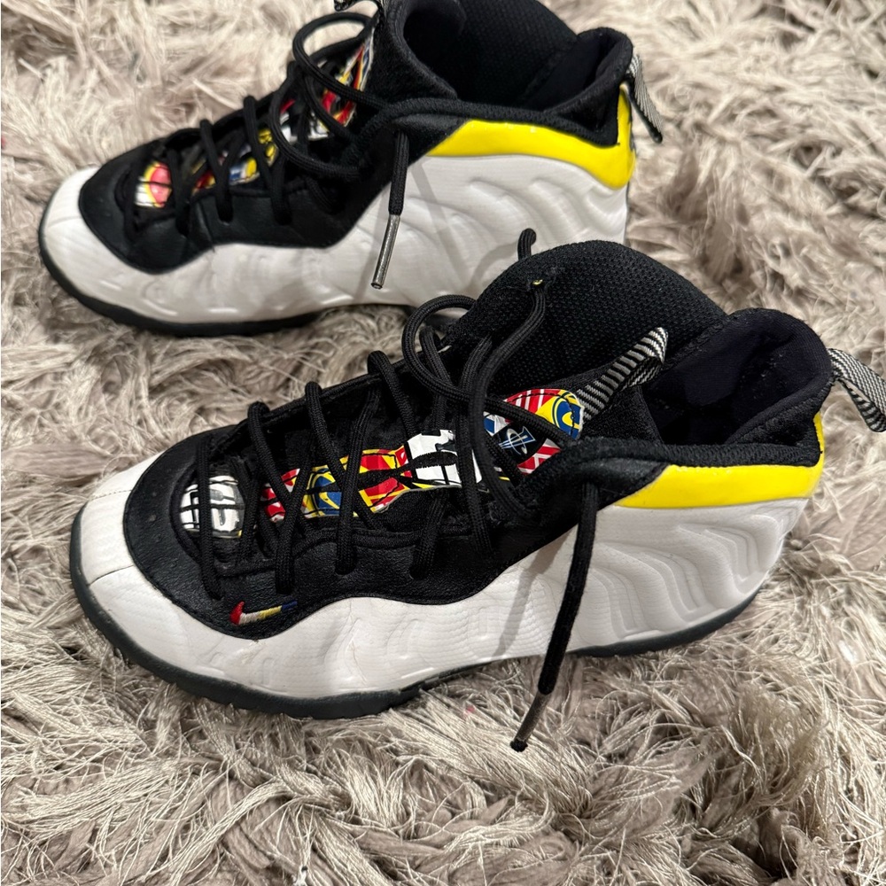 Nike Kids Black, White, and Yellow Sneakers